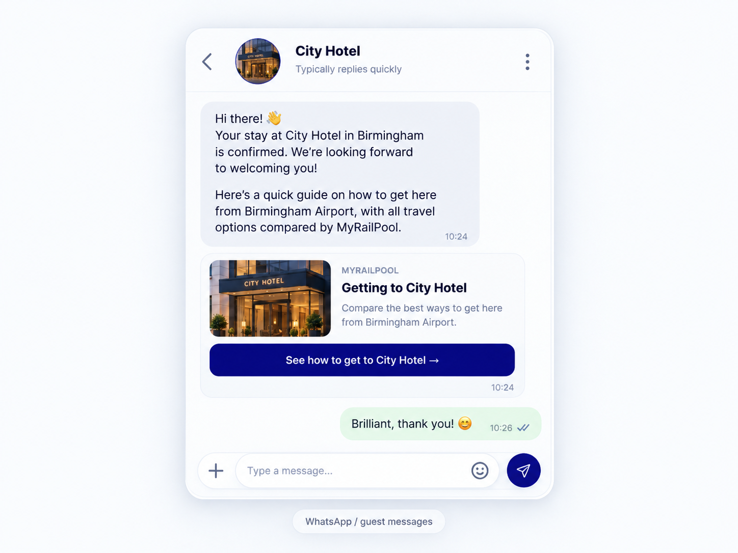 In WhatsApp & guest messages